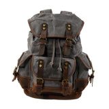 Maxbell Canvas Backpack Outdoor Portable Casual Daypack for Fishing Trekking Camping Gray