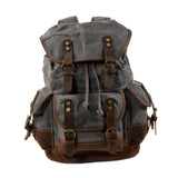 Maxbell Canvas Backpack Outdoor Portable Casual Daypack for Fishing Trekking Camping Gray