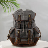 Maxbell Canvas Backpack Outdoor Portable Casual Daypack for Fishing Trekking Camping Gray