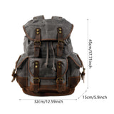 Maxbell Canvas Backpack Outdoor Portable Casual Daypack for Fishing Trekking Camping Gray