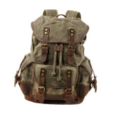 Maxbell Canvas Backpack Outdoor Portable Casual Daypack for Fishing Trekking Camping Dark Green