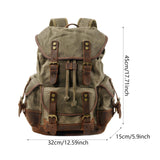 Maxbell Canvas Backpack Outdoor Portable Casual Daypack for Fishing Trekking Camping Dark Green