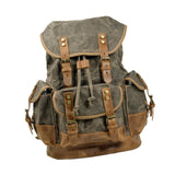 Maxbell Canvas Backpack Outdoor Portable Casual Daypack for Fishing Trekking Camping Deep Green