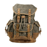 Maxbell Canvas Backpack Outdoor Portable Casual Daypack for Fishing Trekking Camping Deep Green