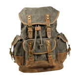 Maxbell Canvas Backpack Outdoor Portable Casual Daypack for Fishing Trekking Camping Deep Green