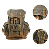 Maxbell Canvas Backpack Outdoor Portable Casual Daypack for Fishing Trekking Camping Deep Green