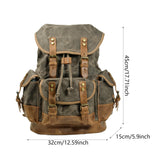 Maxbell Canvas Backpack Outdoor Portable Casual Daypack for Fishing Trekking Camping Deep Green