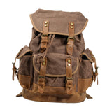Maxbell Canvas Backpack Outdoor Portable Casual Daypack for Fishing Trekking Camping Coffee