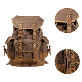 Maxbell Canvas Backpack Outdoor Portable Casual Daypack for Fishing Trekking Camping Coffee
