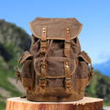 Maxbell Canvas Backpack Outdoor Portable Casual Daypack for Fishing Trekking Camping Coffee