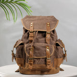 Maxbell Canvas Backpack Outdoor Portable Casual Daypack for Fishing Trekking Camping Coffee