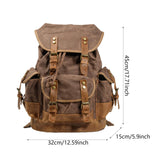 Maxbell Canvas Backpack Outdoor Portable Casual Daypack for Fishing Trekking Camping Coffee
