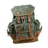 Maxbell Canvas Backpack Outdoor Portable Casual Daypack for Fishing Trekking Camping Lake Green
