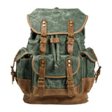 Maxbell Canvas Backpack Outdoor Portable Casual Daypack for Fishing Trekking Camping Lake Green