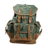 Maxbell Canvas Backpack Outdoor Portable Casual Daypack for Fishing Trekking Camping Lake Green