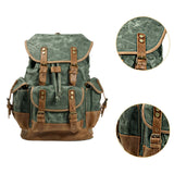 Maxbell Canvas Backpack Outdoor Portable Casual Daypack for Fishing Trekking Camping Lake Green