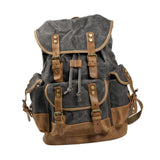 Maxbell Canvas Backpack Outdoor Portable Casual Daypack for Fishing Trekking Camping Deep Gray