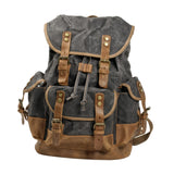 Maxbell Canvas Backpack Outdoor Portable Casual Daypack for Fishing Trekking Camping Deep Gray