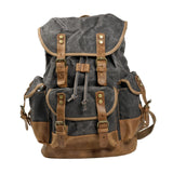 Maxbell Canvas Backpack Outdoor Portable Casual Daypack for Fishing Trekking Camping Deep Gray