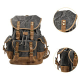 Maxbell Canvas Backpack Outdoor Portable Casual Daypack for Fishing Trekking Camping Deep Gray
