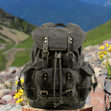 Maxbell Canvas Backpack Outdoor Portable Casual Daypack for Fishing Trekking Camping Dark Gray