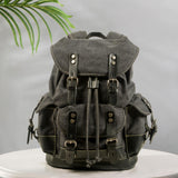 Maxbell Canvas Backpack Outdoor Portable Casual Daypack for Fishing Trekking Camping Dark Gray