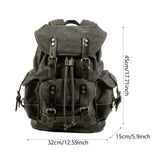 Maxbell Canvas Backpack Outdoor Portable Casual Daypack for Fishing Trekking Camping Dark Gray