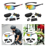 Maxbell Cycling Glasses Comfortable Eyewear Riding Glasses for Hiking Riding Outdoor Black and Red