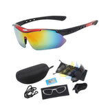 Maxbell Cycling Glasses Comfortable Eyewear Riding Glasses for Hiking Riding Outdoor Black and Red