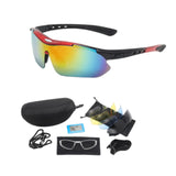 Maxbell Cycling Glasses Comfortable Eyewear Riding Glasses for Hiking Riding Outdoor Black and Red