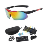 Maxbell Cycling Glasses Comfortable Eyewear Riding Glasses for Hiking Riding Outdoor Black and Red