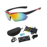 Maxbell Cycling Glasses Comfortable Eyewear Riding Glasses for Hiking Riding Outdoor Black and Red
