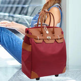 Maxbell Rolling Duffle Bag Large Capacity Suitcase for Beach Business Trip Traveling Burgundy