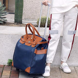 Maxbell Rolling Duffle Bag Large Capacity Suitcase for Beach Business Trip Traveling Dark Blue