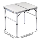 Maxbell Camp Table Beach Table Adjustable Height Picnic Table for Beach Hiking Patio 60cmx45cm