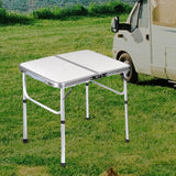 Maxbell Camp Table Beach Table Adjustable Height Picnic Table for Beach Hiking Patio 60cmx40cm