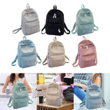 Maxbell School Backpack School Bag Casual Zipper Travel Bag for Travel Camping Party Light Gray