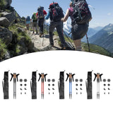 Maxbell 2Pcs Mountain Trekking Poles Telescopic Stick for Backpackers Hikers Walking Black