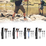 Maxbell 2Pcs Mountain Trekking Poles Telescopic Stick for Backpackers Hikers Walking Black
