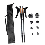 Maxbell 2Pcs Mountain Trekking Poles Telescopic Stick for Backpackers Hikers Walking Black