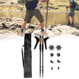 Maxbell 2Pcs Mountain Trekking Poles Telescopic Stick for Backpackers Hikers Walking Black
