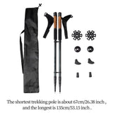 Maxbell 2Pcs Mountain Trekking Poles Telescopic Stick for Backpackers Hikers Walking Black
