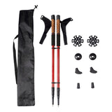 Maxbell 2Pcs Mountain Trekking Poles Telescopic Stick for Backpackers Hikers Walking Red