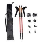 Maxbell 2Pcs Mountain Trekking Poles Telescopic Stick for Backpackers Hikers Walking Red