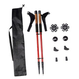 Maxbell 2Pcs Mountain Trekking Poles Telescopic Stick for Backpackers Hikers Walking Red