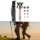 Maxbell 2Pcs Mountain Trekking Poles Telescopic Stick for Backpackers Hikers Walking Red