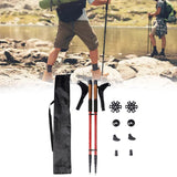 Maxbell 2Pcs Mountain Trekking Poles Telescopic Stick for Backpackers Hikers Walking Red