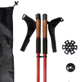 Maxbell 2Pcs Mountain Trekking Poles Telescopic Stick for Backpackers Hikers Walking Red