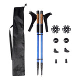 Maxbell 2Pcs Mountain Trekking Poles Telescopic Stick for Backpackers Hikers Walking Blue