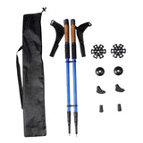 Maxbell 2Pcs Mountain Trekking Poles Telescopic Stick for Backpackers Hikers Walking Blue